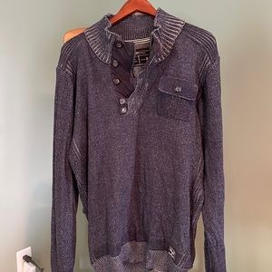 Mens Zip/Button Neck Sweater XL
